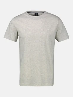 Basic T-Shirt mit Logostitch, unifarben