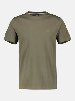 Basic T-Shirt mit Logostitch, unifarben