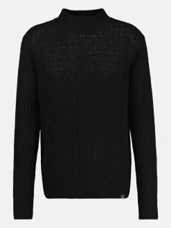 Cable-Strickpullover mit Turtleneck