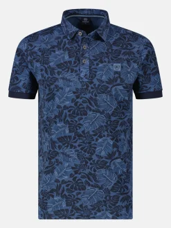 Herren Poloshirt, floral bedruckt