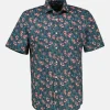 Herren Poplin-Stretchhemd, floral gemustert