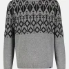 Jacquard-Pullover aus gestrickter Schurwolle mit Kaschmiranteil