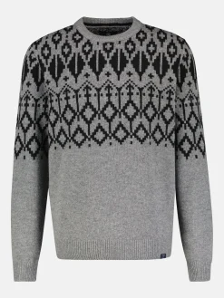 Jacquard-Pullover aus gestrickter Schurwolle mit Kaschmiranteil