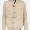 Kabel-Strickjacke mit Schurwollanteil