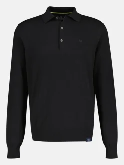 Langarm Strickpolo mit Wollanteil
