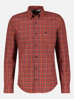 Langarmhemd , kariert, verdeckter Button-down-Kragen