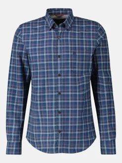 Langarmhemd , kariert, verdeckter Button-down-Kragen