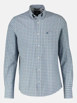 Langarmhemd, kariert, klassischer Button-down-Kragen