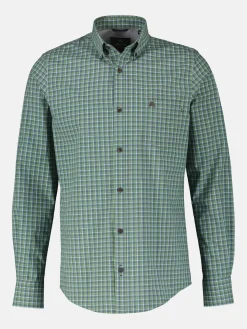 Langarmhemd, kariert, klassischer Button-down-Kragen