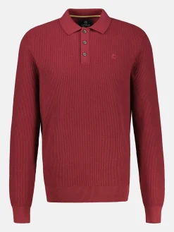 Langarmpoloshirt in Übergröße, gestrickt