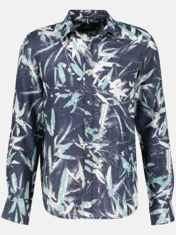 Leinenhemd mit floralem Print