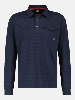 Longsleeve-Polo. gestreift