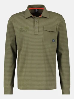 Longsleeve-Polo. gestreift