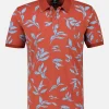 Poloshirt mit floralem Druck und abgesetzen Details
