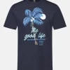 Rundhals T-Shirt für Herren mit Palmenprint