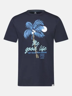 Rundhals T-Shirt für Herren mit Palmenprint