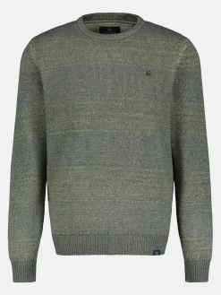 Strickpullover in Melange-Streifenoptik