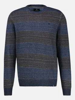 Strickpullover in Melange-Streifenoptik