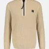 Strickpullover mit Reißverschlusskragen für Herren in Übergrößen
