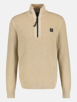 Strickpullover mit Reißverschlusskragen für Herren in Übergrößen