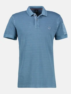 Tonal-gestreiftes Poloshirt für Herren