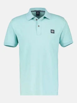 Unifarbenes gewaschenes Poloshirt mit Stretcheffekt