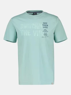 Unifarbenes T-Shirt für Herren mit Brustprint