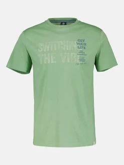 Unifarbenes T-Shirt für Herren mit Brustprint