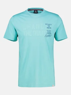 Unifarbenes T-Shirt mit Brustprint für Herren in Großen Größen