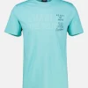 Unifarbenes T-Shirt mit Print