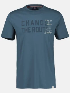 Unifarbenes T-Shirt mit Print