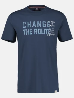 Unifarbenes T-Shirt mit Print
